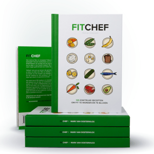 Het kookboek FitChef met schaduw van Mark van Oosterwijck
